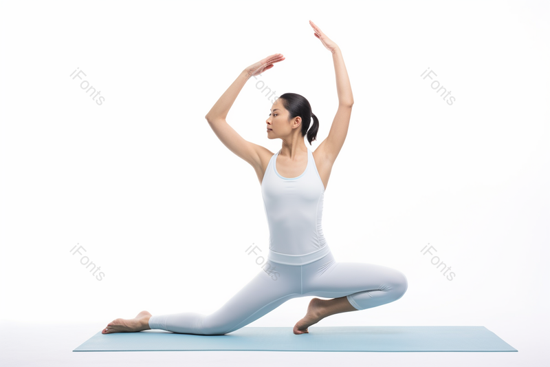 女性在瑜伽垫上练习瑜伽拉伸运动人物图像摄影,高清,摄影图,摄影图片,图片大全,摄影图免费下载